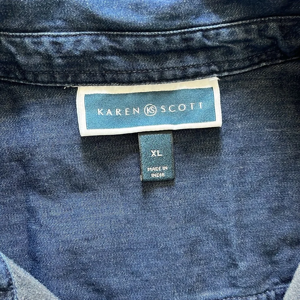 KAREN SCOTT Navy Blue Jeans Women Dress Size XL